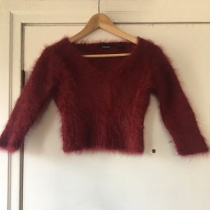 Express Fuzzy Cropped Sweater